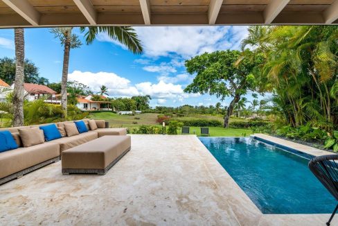 Serene garden surrounding the villa