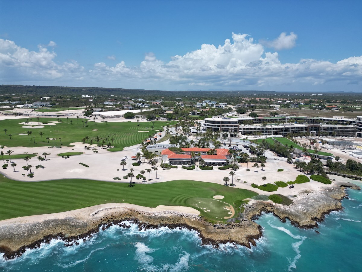 Aerial perspective of Cap Cana's lush landscapes