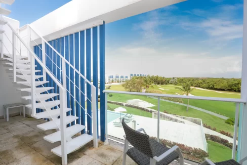 penthouse balcony golf view cana bay