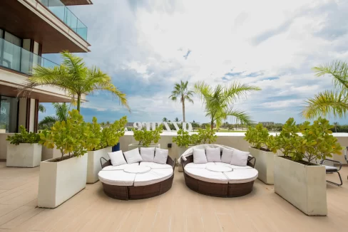 cap cana terrace daybeds palm view